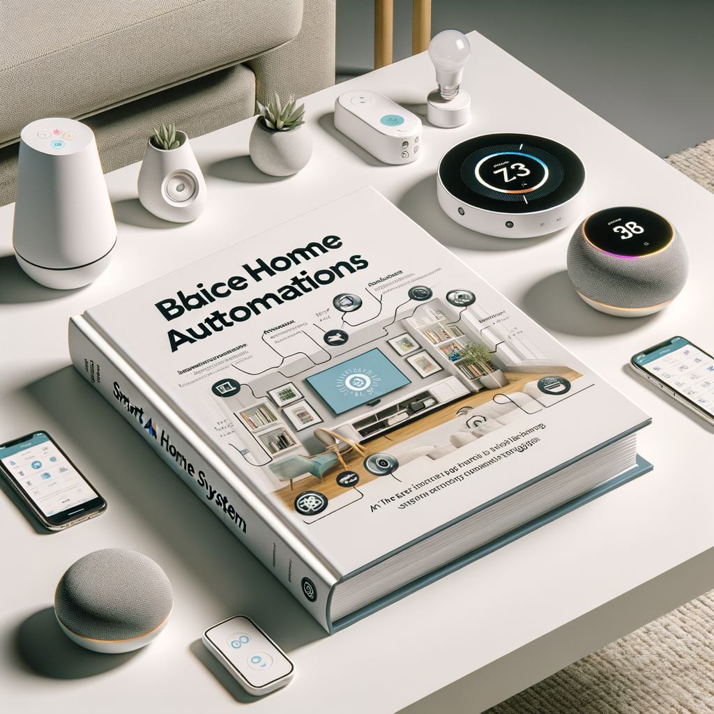 Beginner's guide to home automation systems with smart home devices on a coffee table, illustrating easy home automation systems for beginners.